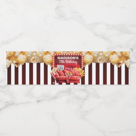 映画パーソナライズされたナイトレッドカーペット誕生日 ペットボトルラベル (シングルラベル)