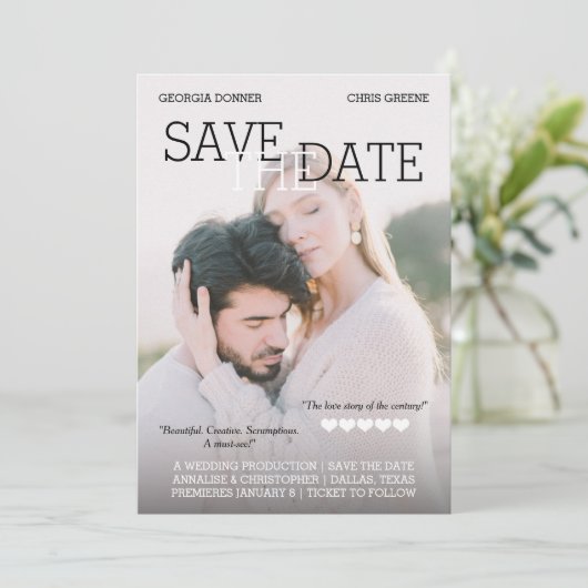 映画パーソナライズされたポスターハート日付の保存 セーブザデート (スタンド正面)