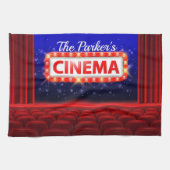 映画パーソナライズされた劇場シネマファミリールーム キッチンタオル (横)