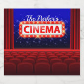 映画パーソナライズされた劇場シネマファミリールーム ビールラベル (シングルラベル)