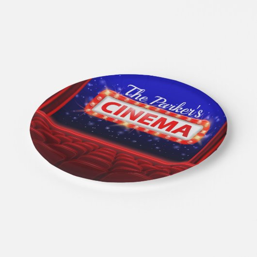 映画パーソナライズされた劇場シネマファミリールーム ペーパープレート (アングル)