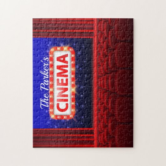 映画パーソナライズされた館シネマファミリールーム ジグソーパズル (縦)