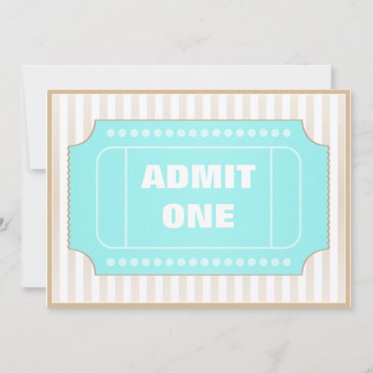 映画パーティーのブラウンの青 招待状 (正面)