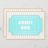 映画パーティーのブラウンの青 招待状 (正面/裏面)