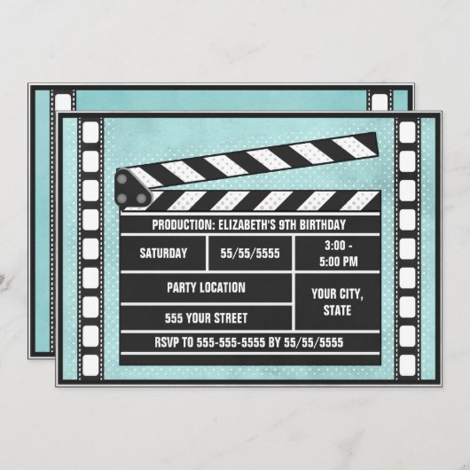 映画パーティーの下見板の青 招待状 (正面/裏面)