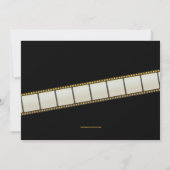 映画パーティーの誕生会の入場の金ゴールドのチケット 招待状 (裏面)