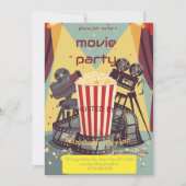 映画パーティー招待状 - 楽しい映画の夜 招待状 (正面)
