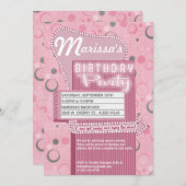 映画パーティー招待 レトロ ドライブイン マーキー 招待状 (正面/裏面)