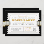 映画パーティー誕生日パーティー入場料チケット 招待状 (正面/裏面)