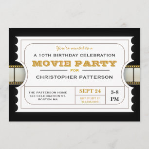 映画パーティー誕生日パーティー入場料チケット 招待状