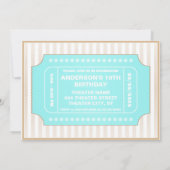 映画パーティ ブラウン 青 招待状 (裏面)