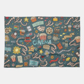 映画ファンの映画館の劇場のデザイン キッチンタオル (横)
