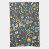 映画ファンの映画館の劇場のデザイン キッチンタオル (縦)