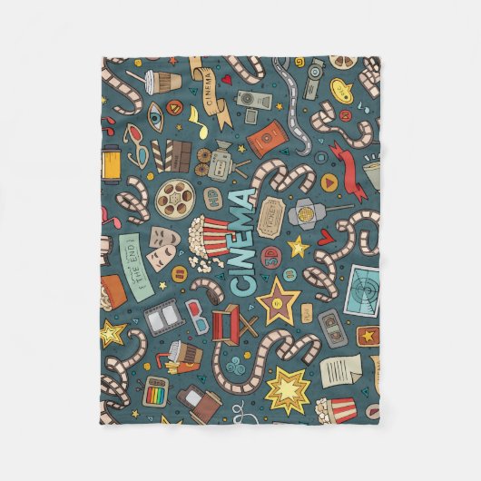 映画ファンの映画館の劇場のデザイン フリースブランケット (正面)