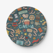 映画ファンの映画館の劇場のデザイン ペーパープレート (正面)