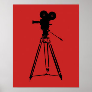 映画フィルムのカメラのポップアート ポスター
