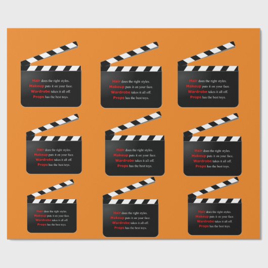 映画フィルムのクルーが髪を包みメイクアップ ラッピングペーパー (フラット)