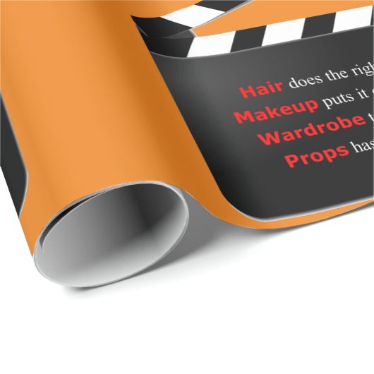 映画フィルムのクルーが髪を包みメイクアップ ラッピングペーパー (ロールコーナー)