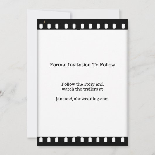 映画フィルムのテーマの日付の結婚式を救って下さい セーブザデート (裏面)