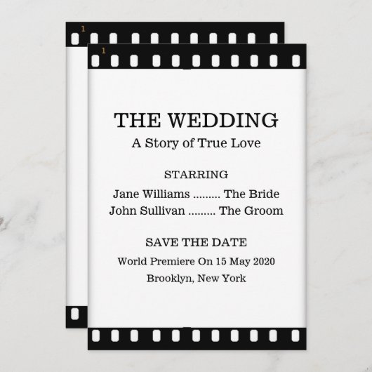 映画フィルムのテーマの日付の結婚式を救って下さい セーブザデート (正面/裏面)