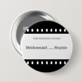 映画フィルムのテーマの結婚式Pinの新婦付添人 缶バッジ (正面&裏面)