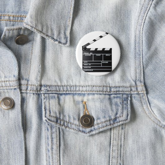 映画フィルムのclapperboard 缶バッジ (インサイチュ)