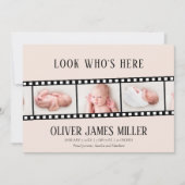 映画フィルムストリップ写真コラージュ誕生のお知らせ セーブザデート (正面)