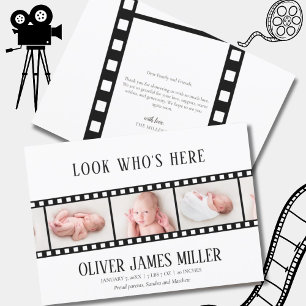 映画フィルムストリップ写真コラージュ誕生のお知らせ セーブザデート