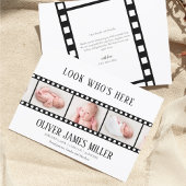 映画フィルムストリップ写真コラージュ誕生のお知らせ セーブザデート