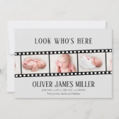 映画フィルムストリップ写真コラージュ誕生のお知らせ セーブザデート (正面)