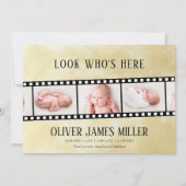 映画フィルムストリップ写真コラージュ誕生のお知らせ セーブザデート (正面)