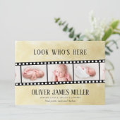 映画フィルムストリップ写真コラージュ誕生のお知らせ セーブザデート (スタンド正面)