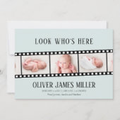 映画フィルムストリップ写真コラージュ誕生のお知らせ セーブザデート (正面)
