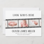 映画フィルムストリップ写真コラージュ誕生のお知らせ セーブザデート (正面)