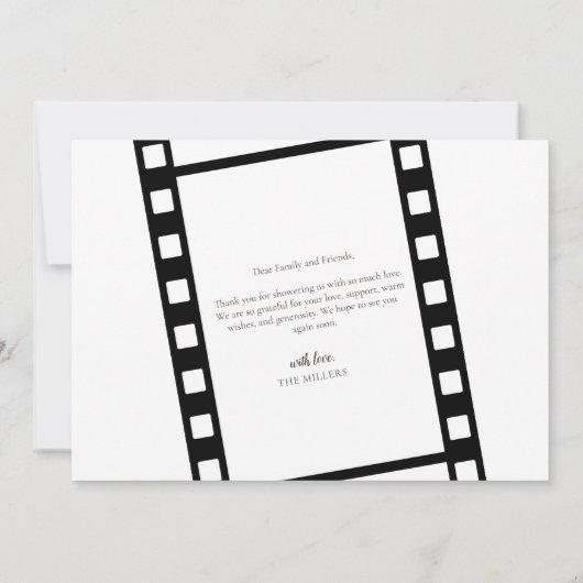 映画フィルムストリップ写真コラージュ誕生のお知らせ セーブザデート (裏面)