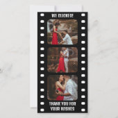 映画フィルムストリップ白黒シネマ結婚ズ サンキューカード (正面)