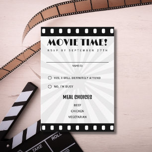映画フィルムストリップ黒と白結婚の 出欠カード