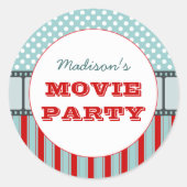 映画フィルムパーソナライズされたパーティーシール ラウンドシール (正面)