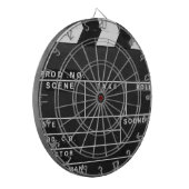 映画フィルムビデオメーカーのカチンコのデザイン ダーツボード (正面左)