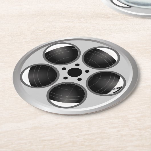 映画フィルムリールのホームシアター ラウンドペーパーコースター (アングル)