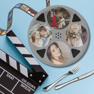 映画フィルムリールのラウンドフォト結婚ズ ペーパープレート