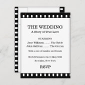 映画フィルム付きウェディングRSVPはがきテーマ インビテーションポストカード (正面/裏面)