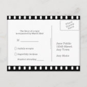 映画フィルム付きウェディングRSVPはがきテーマ インビテーションポストカード (裏面)