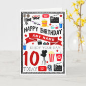 映画フィルム夜パーソナライズなバースデー・カード カード (黄色い花)