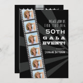 映画プリミアの有名人の第50誕生日の写真のお祭り 招待状 (正面/裏面)