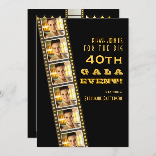 映画プレミア有名人40th誕生日フォトガラ 招待状 (正面/裏面)