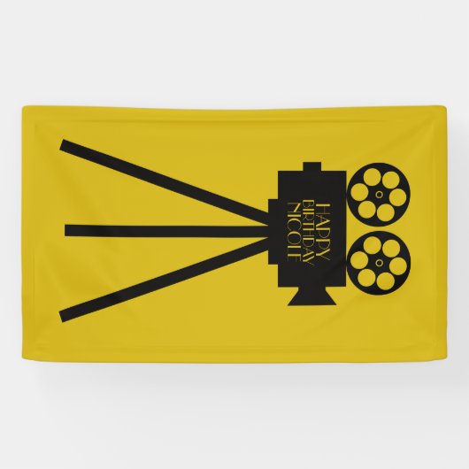 映画プロジェクタハリウッドハッピーバースデー 横断幕 (横)