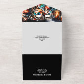 映画ポスターテーマ結婚のアクションヒーローズスリラー オールインワン招待状 (外側)