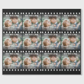 映画ポスターフィルムストリップ黒と白結婚の ラッピングペーパー (フラット)