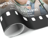 映画ポスターフィルムストリップ黒と白結婚の ラッピングペーパー (ロールコーナー)